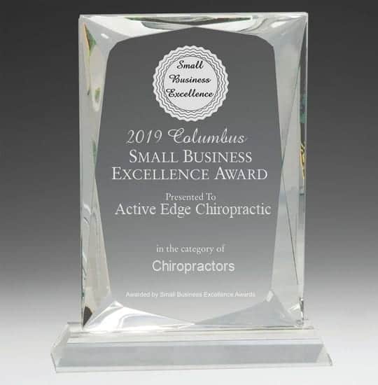 Small Business Excellence Award for Best Chiropractic in Columbus, Ohio, Active Edge Chiropractic & Functional Medicine